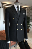 Men Double Breasted Coat Double Breasted Black Blazer Black Coat Sainly