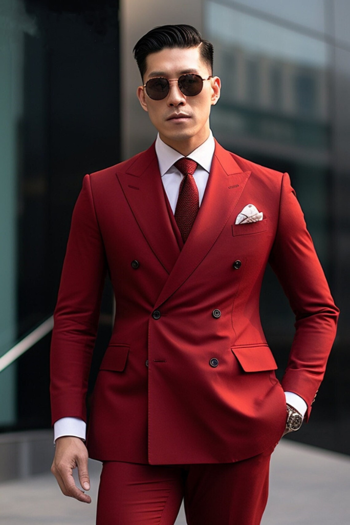 Wedding 2024 suit red