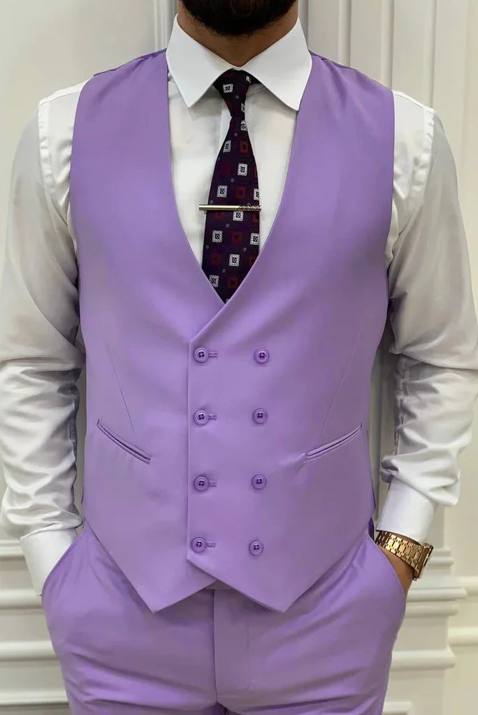 open lace back dress Purple Waistcoat Mens Wedding Vest Coat Purple Groomsmen Wear Sainly 40