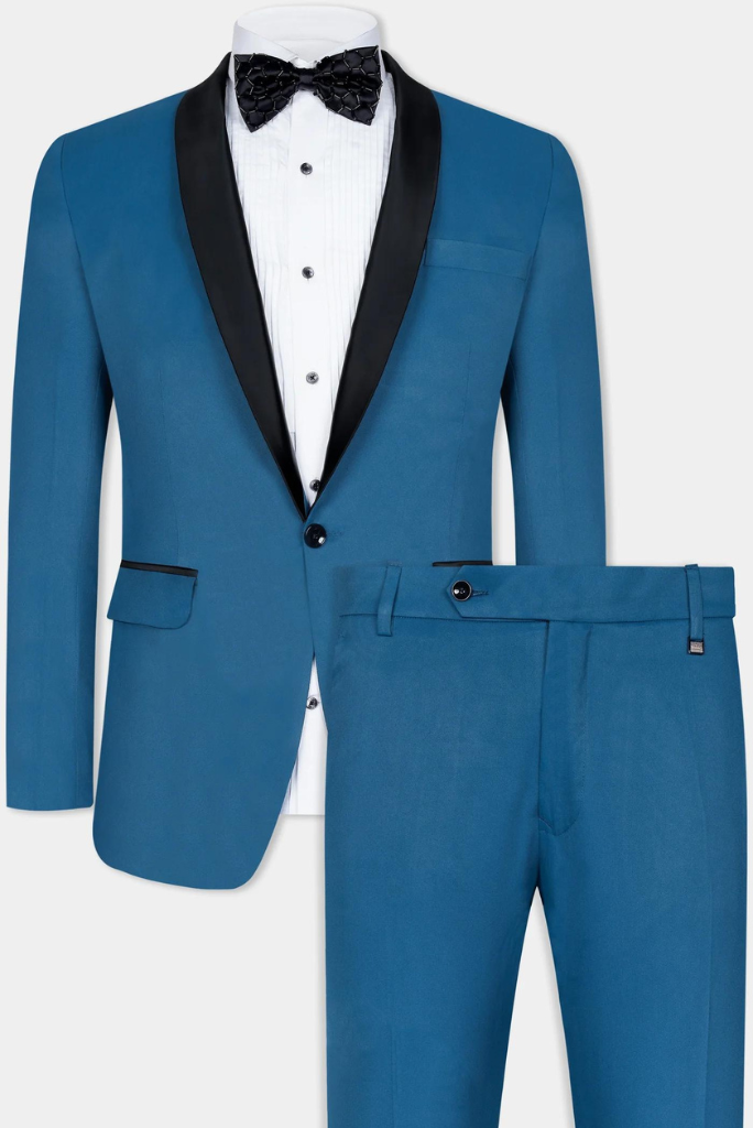Mans 2 Piece Tuxedo suit Classic Blue Suit Formal Wedding Suit Slim Fit Suit Dinner Suit Groomsmen Elegant Gift For Him