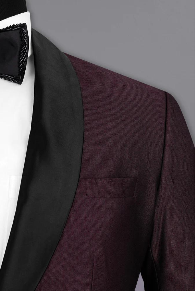 Men 2 Piece Suit Wine Tuxedo Suit Wedding Wine Suit bespoke Sainly