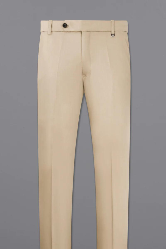 Men Office Pant Beige Formal Pant Wedding Pant Elegant Wear SAINLY