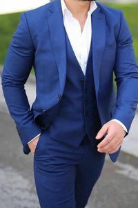 Men Blue Suit Wedding Blue Suit 3 Piece Blue Suit Premium Wear Sainly