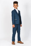 Boy Blue Tweed Suit | 3 Piece Suit Wedding | Kids Party Wear | Sainly