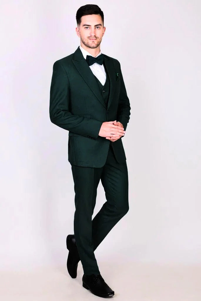 Men Suit Green Tweed Green Suit Winter Wedding Outwear Bespoke Sainly 32 / 26