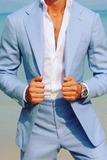 Men Sky Blue Suit 2 Piece Wedding Suit Dinner Suits SAINLY