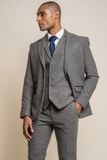 Men Grey Wedding Suit Tweed 3 Piece Suit Winter Suits Sainly
