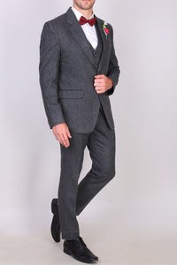 Men Grey Suit Tweed Grey Suit Winter Prom Wear Wedding Grey Suit Sainly