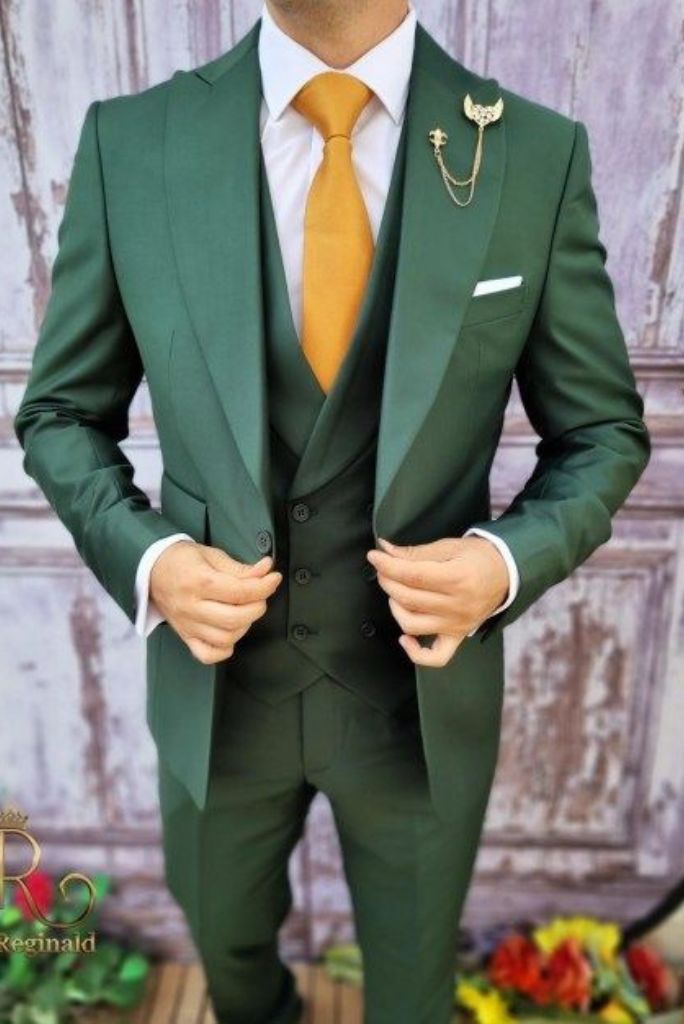 Men's Wedding Suit Slim Fit Suit Green Three Piece Suit Dinner Suit Formal Event Bespoke Suit Gift For Men
