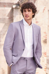 Men Two Piece Suit Formal Wedding Suit Dinner Suit Lavender Sainly