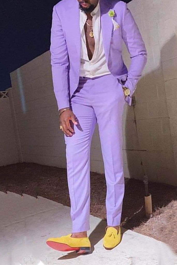 Men Wedding Two Piece Suit Lavender Stylish Suit Groomsmen Prom Wear Dinner Suit Elegant Suit bespoke Mens