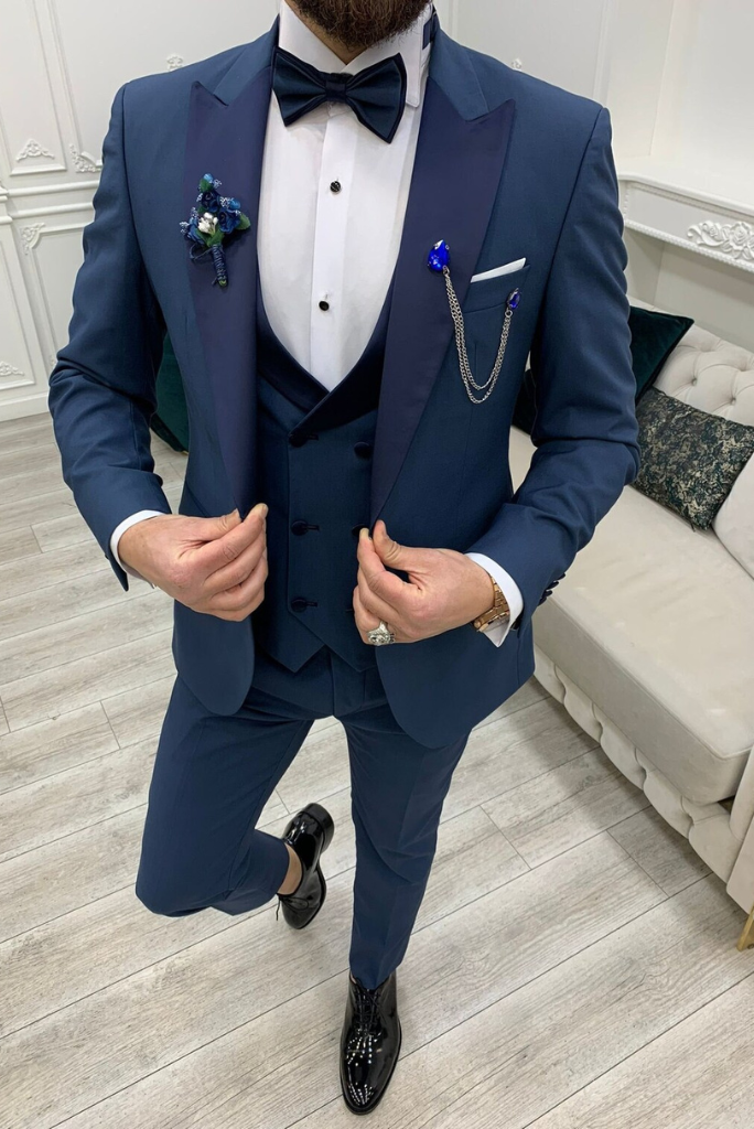 Boys Blue Tuxedo 3 Piece | Wedding Suit | Groom Wear | Sainly– SAINLY