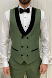 Men Green 3 Piece Suit Tuxedo Suit Wedding Formal Suit Sainly
