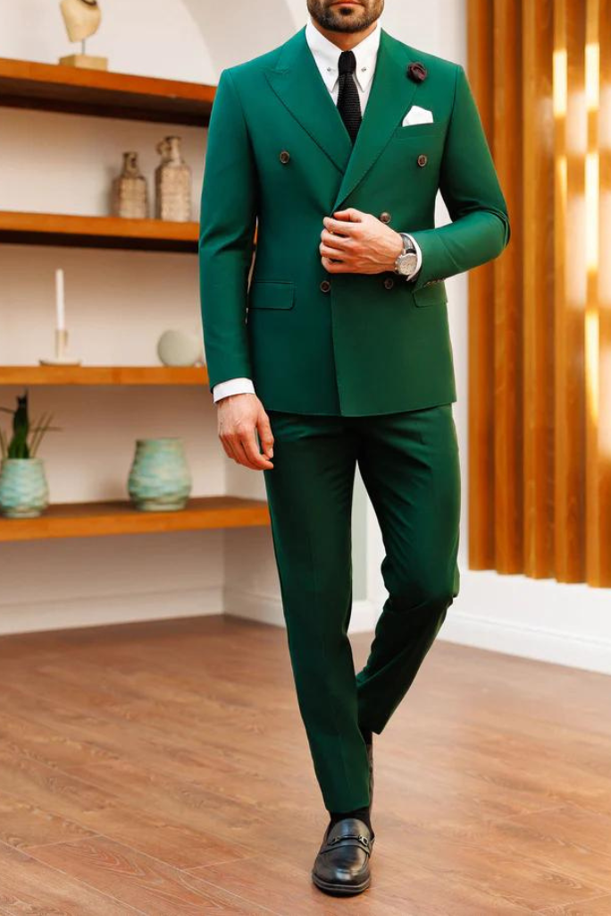 GREEN FORMAL SUIT Elegant Fashion Suit Green Two Piece Wedding Wear Gift  Formal Fashion Suit Men Green Suit