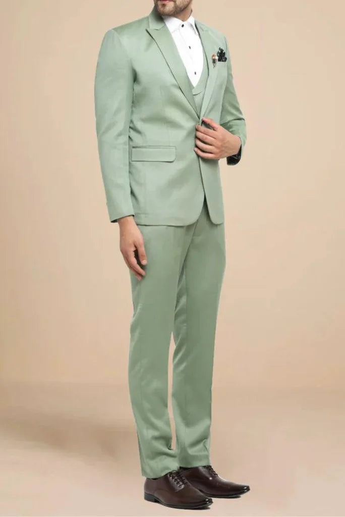 Wedding Light Green Coat Pant Piece Suit Men Sage Green Wedding