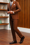 Mens Brown 3 Piece Suit Wedding Elegant Dinner Suit Sainly