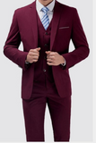 Men's Wine Three Piece Suit Winter Suit Wedding Suit Dinner Suit Party Wear Suits