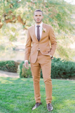 Men Beige Two Piece Suit Slim Fit Suit Wedding Suit Sainly