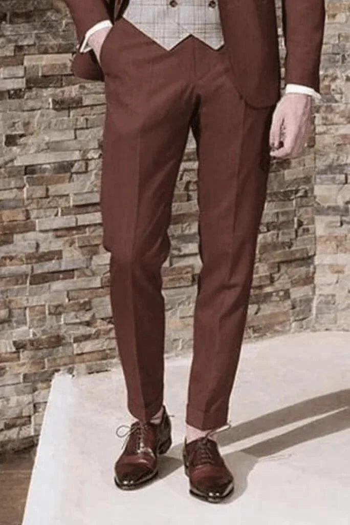 Burgundy Rust Dress Pant | Emerald Burgundy Rust Dress Pants