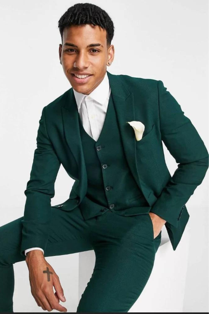 Men Slim Fit 3 Piece Green | Men Suit Wedding | Groomsmen Suit | Sainly