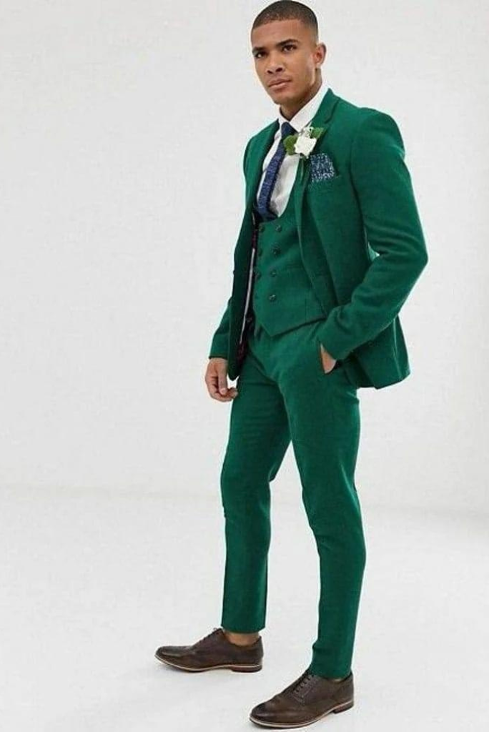Slim Fit Three Piece Green | Men Suit Wedding | Dinner Suit | Sainly