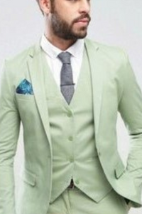 Men 3 Piece Suit Sage Green | Slim Fit Suit | Wedding Suit | Sainly