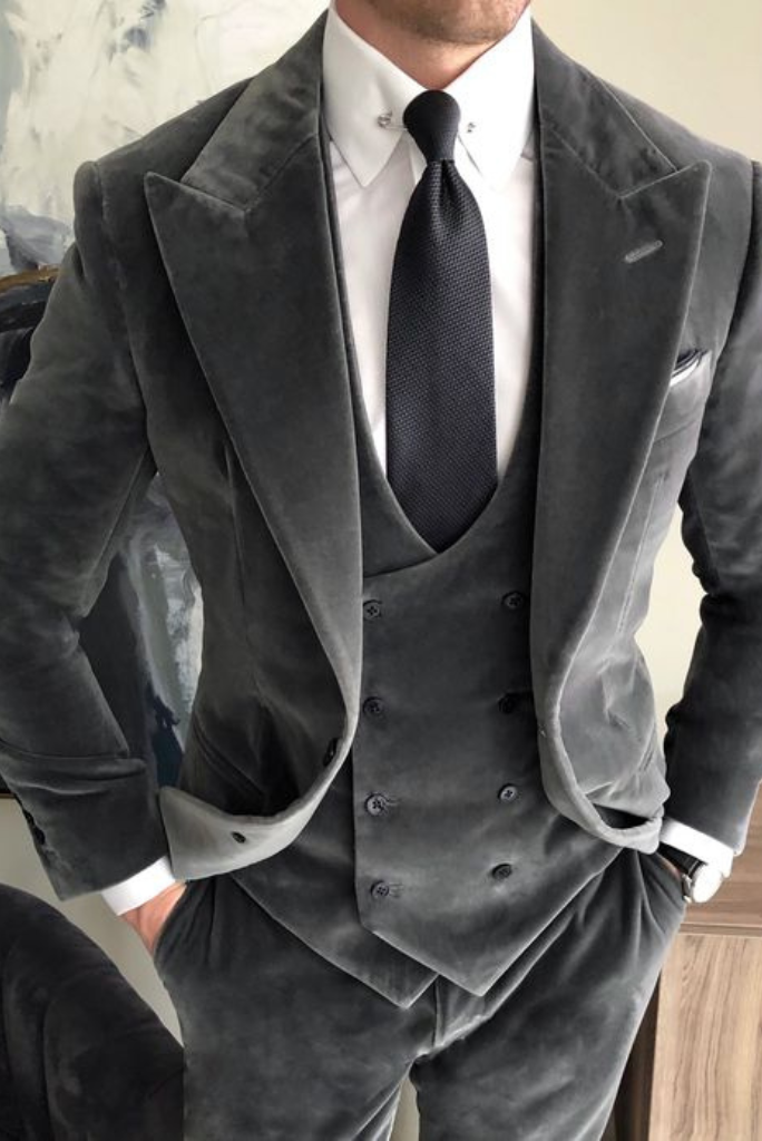 Velvet Suit For Men 3 Piece Suit Men Wedding Suit Winter Suit Sainly