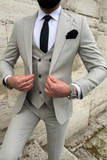 Men 3 Piece Slim Fit Suit Grey Wedding Suit Dinner Suits Sainly