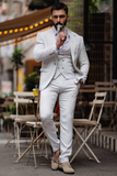 Men Grey Three Piece Suit Dinner Suit Beach Wedding Suit Sainly