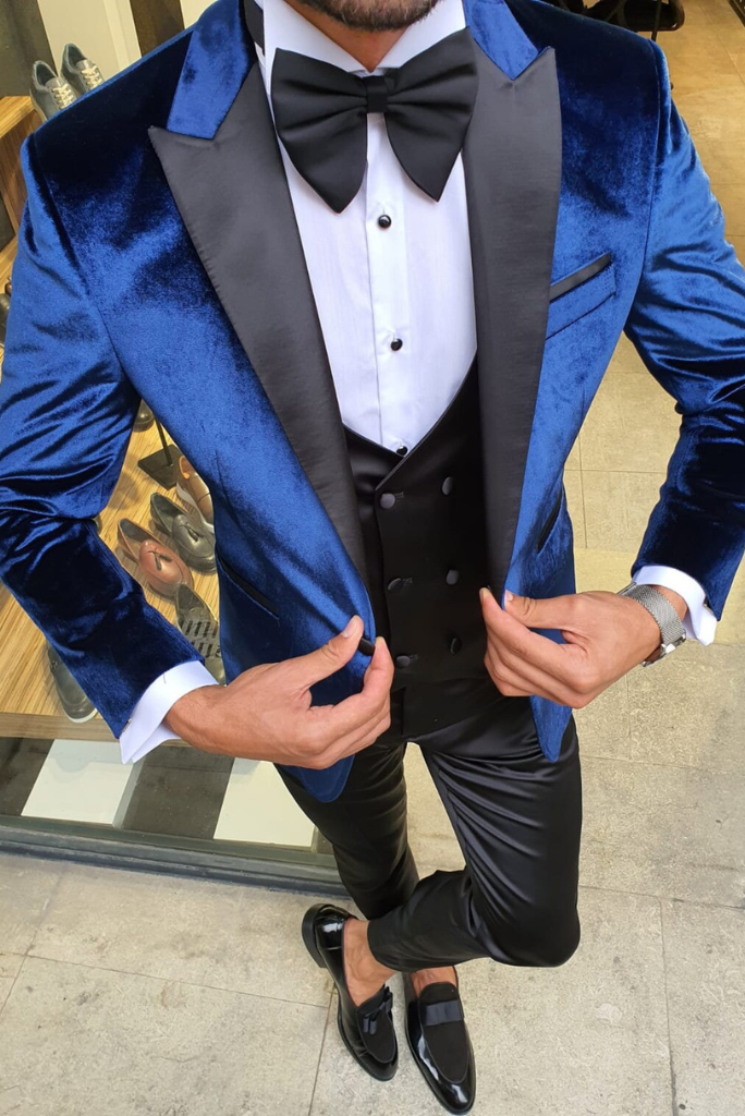 Dark Royal Blue Slim Fit Men Dress Suits Groom wedding tuxedos 2 Piece
