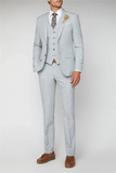 Men 3 Piece Suit Grey Beach Wedding Suit Slim Fit Suit Sainly