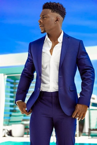 Men Two Piece Suit Royal Blue Slim Fit Suit Wedding Suits Sainly