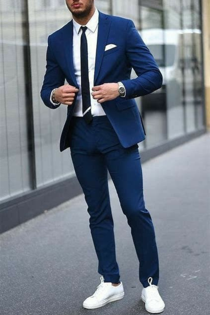 Men Two Piece Suit Wedding Suit Royal Blue Slim Fit Suits Sainly