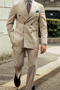 men two piece suit beige double breasted suit office suits sainly