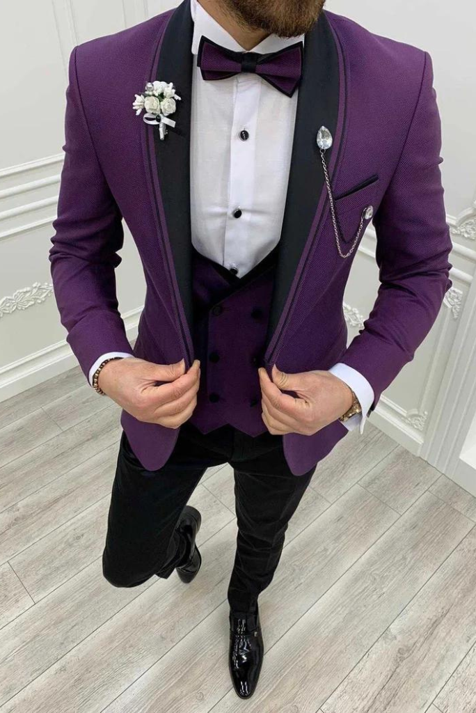 Elegantly Crafted Purple Suit For Men At Sainly SAINLY