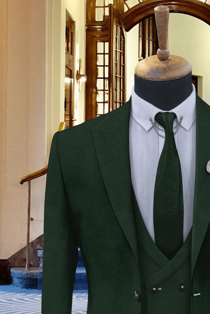 Slim Fit Three Piece Green, Men Suit Wedding