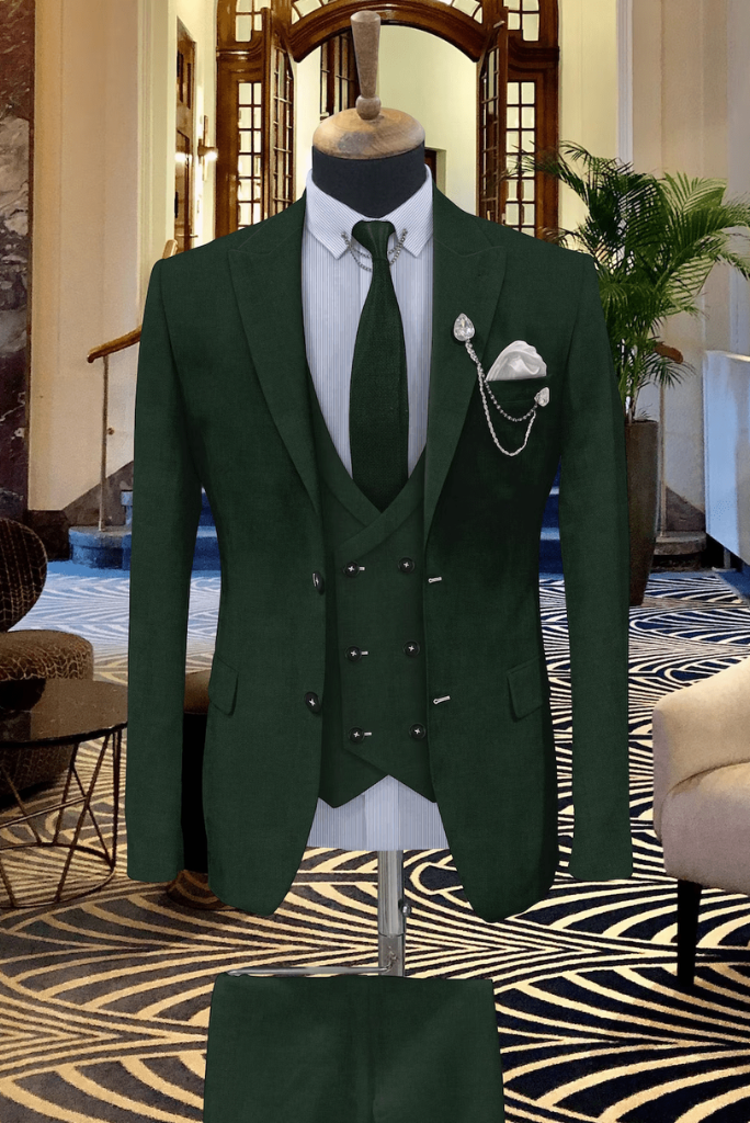 Men Elegant Green Pant Office Wear Pant Men Formal Trouser Wedding