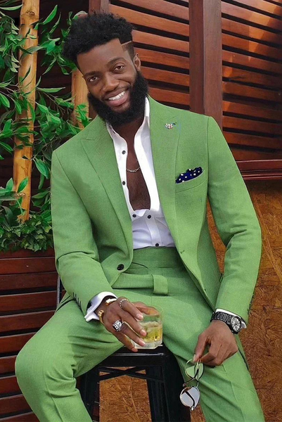 Men Green Suit 2 Piece Wedding Suit Slim Fit Suits Sainly– SAINLY