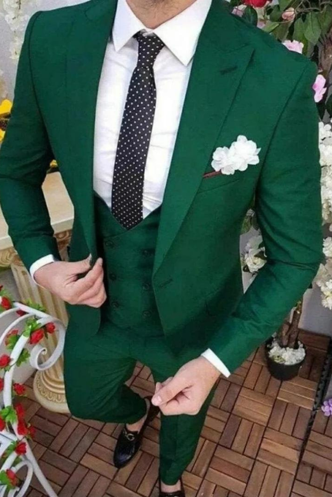 Men 3 Piece Suit | Emerald Green Suit | Dinner Suit | Sainly 