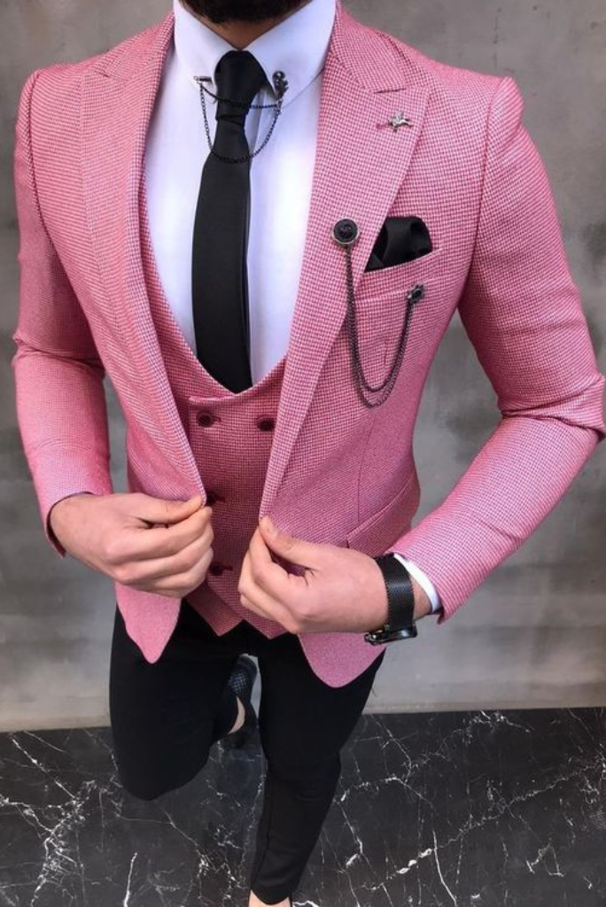 Latest Coat Pant Designs Pink Men Suits For Wedding Groom Tuxedos 3piece  Best Man Blazer Costume Homme Slim Fit Terno Masculino - Suits - AliExpress