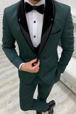 Men 3 Piece Tuxedo Wedding Green Suit