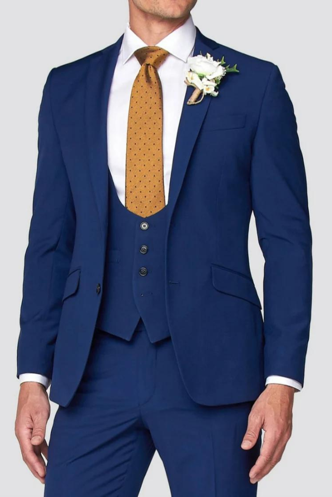Men Piece Suit Blue Wedding Suits Slim Fit Suit Sainly– SAINLY