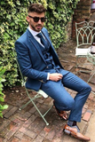 men blue tweed suit | beach wedding suit | groom wear suit | Sainly