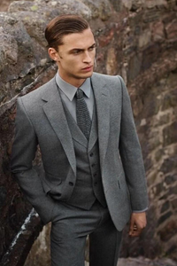 Men Grey Tweed Suit | Winter Wedding Suit | Dinner Suits | Sainly