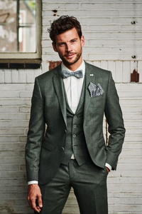 Men 3 Piece Green Suit | Tweed Winter Suit | Dinner Suit | Sainly 
