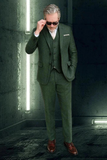 Men Green Winter Suit | Tweed Suit 3 Piece | Groom Wear | Sainly