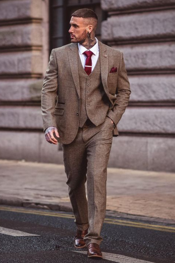 Exclusively Designed Men’s Tweed Suit for Wedding– SAINLY