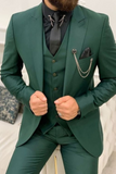 Men 3 Piece Suit Green | Wedding Suits | Party Wear Suit | Sainly