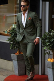 Men's Two Piece Suit Olive Green, Slim Fit Suit Wedding Suit, Dinner Suit, Party Wear Suit