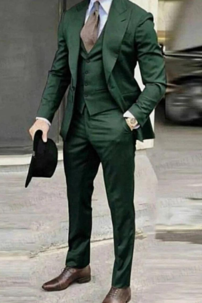 Men Emerald 3 Piece Suit | Green Wedding Suit | Dinner Suit | Sainly